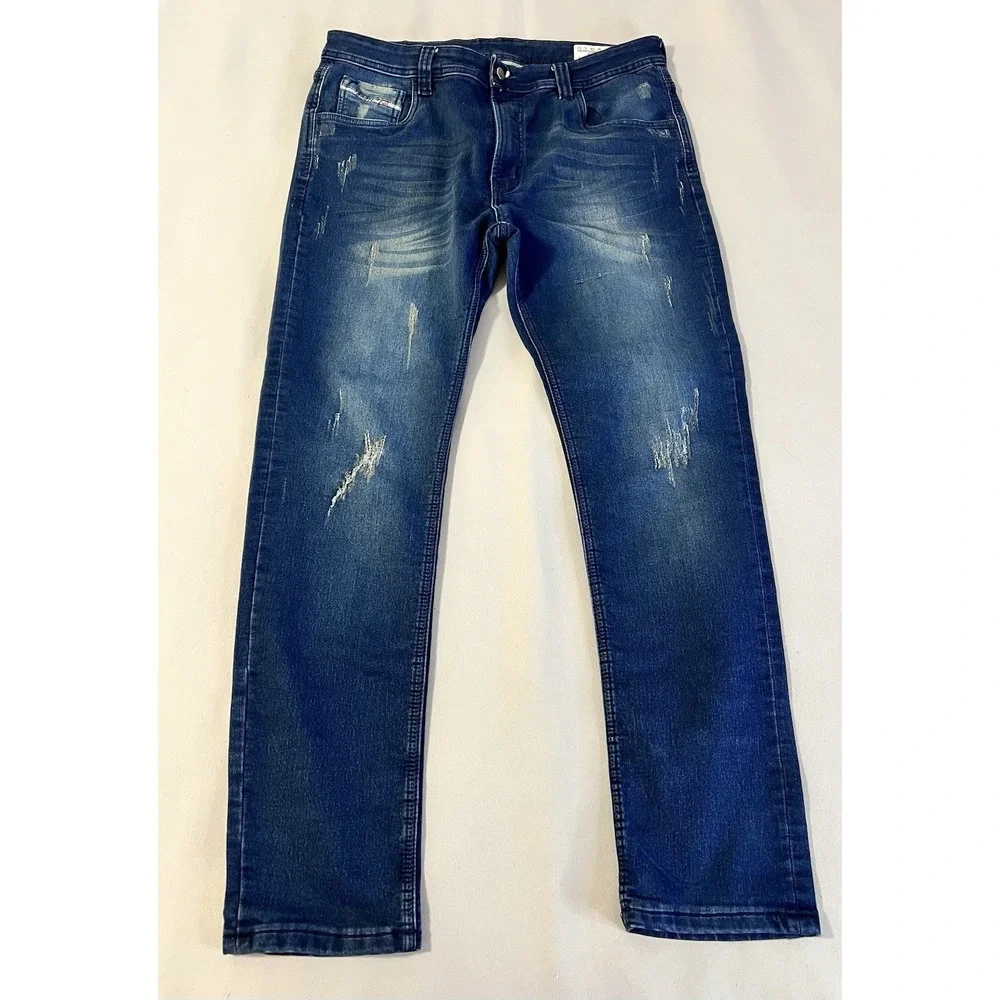 Diesel Industry Denim LIVY Women's (34) 28 x 32 Dark Wash Distressed  Blue Jeans